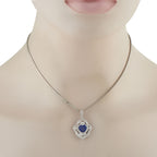 Exclusive Platinum 1.35ct Diamond and Sapphire Pendant Necklace