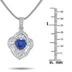Exclusive Platinum 1.35ct Diamond and Sapphire Pendant Necklace