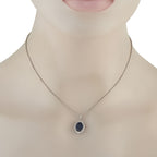 Exclusive Platinum 0.48ct Diamond and Sapphire Pendant Necklace