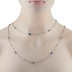 Platinum 3.50ct Diamond and Sapphire Necklace