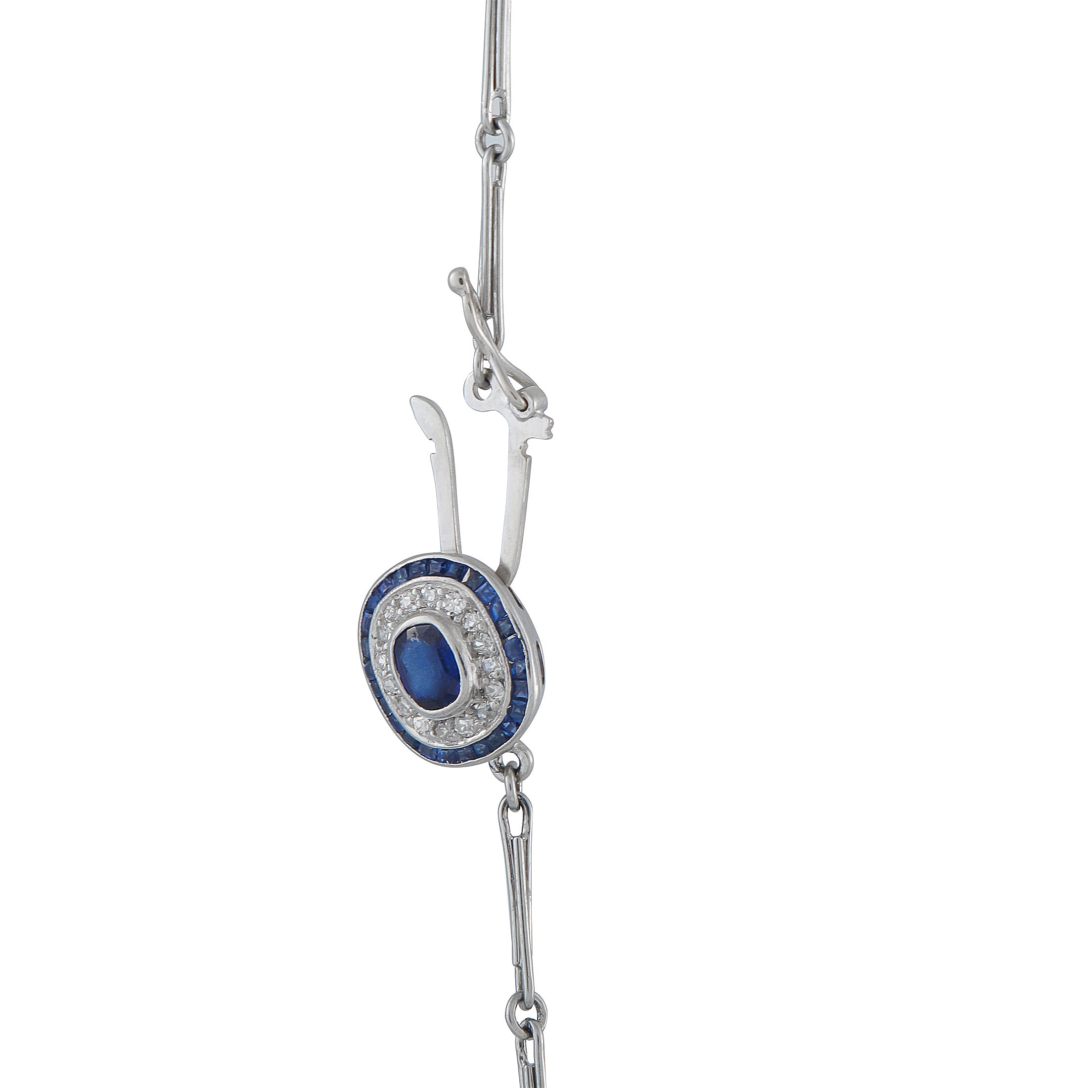 Platinum 3.50ct Diamond and Sapphire Necklace