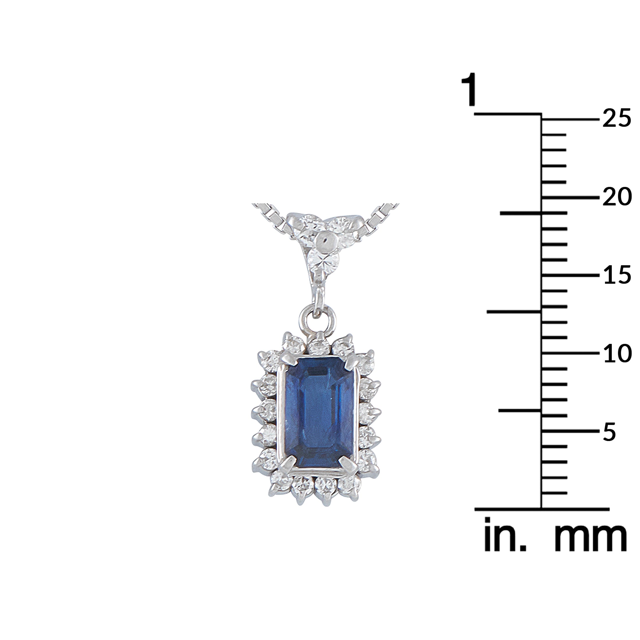 Platinum 0.30ct Diamond and Sapphire Pendant