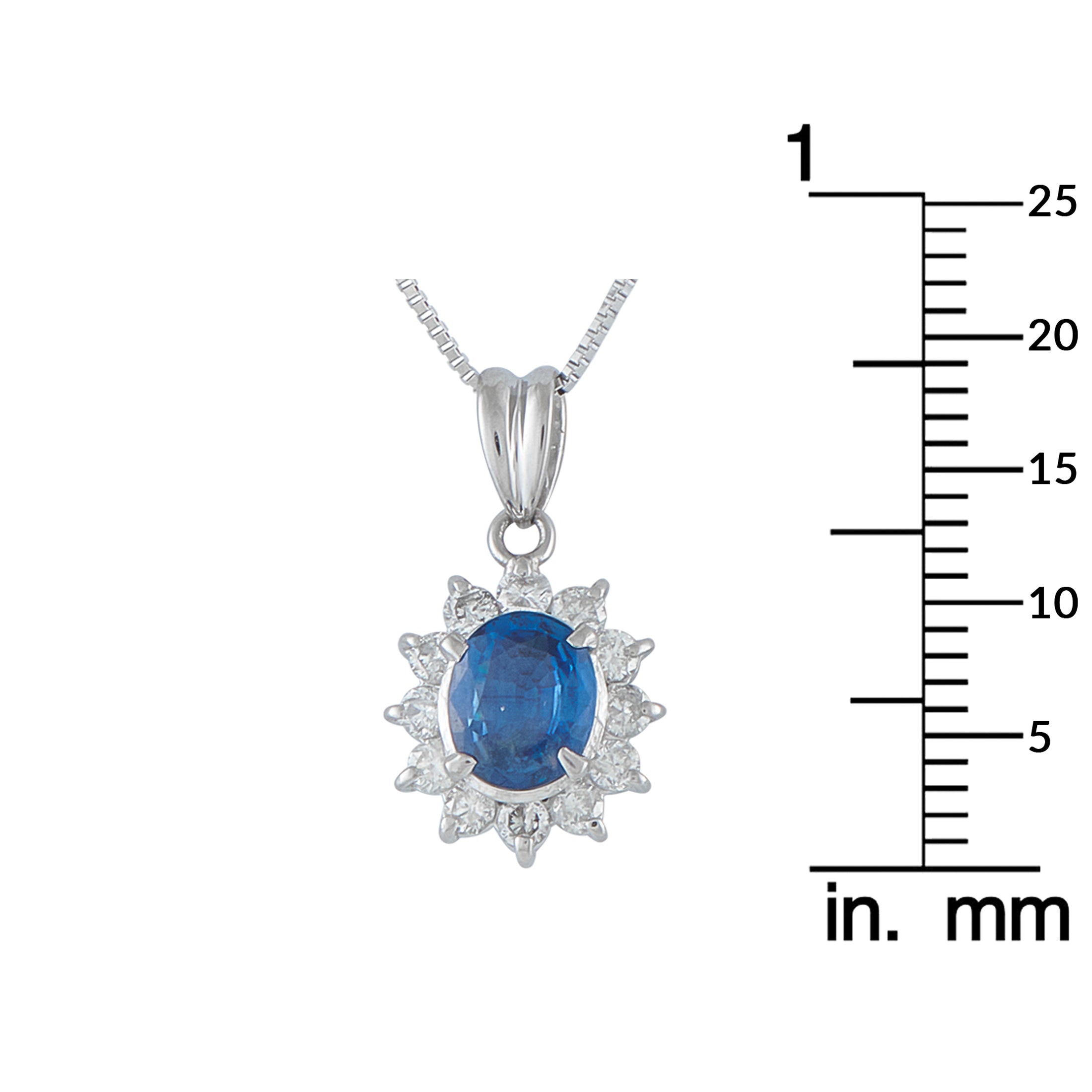 Platinum 0.44ct Diamond and Sapphire Pendant