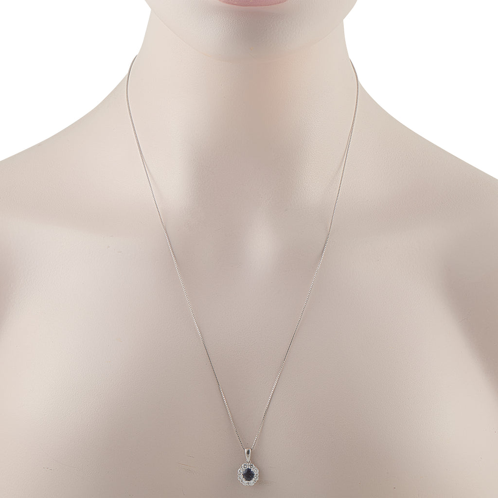 Platinum 0.66ct Diamond and Sapphire Pendant