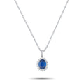Platinum 0.25ct Diamond and Sapphire Pendant