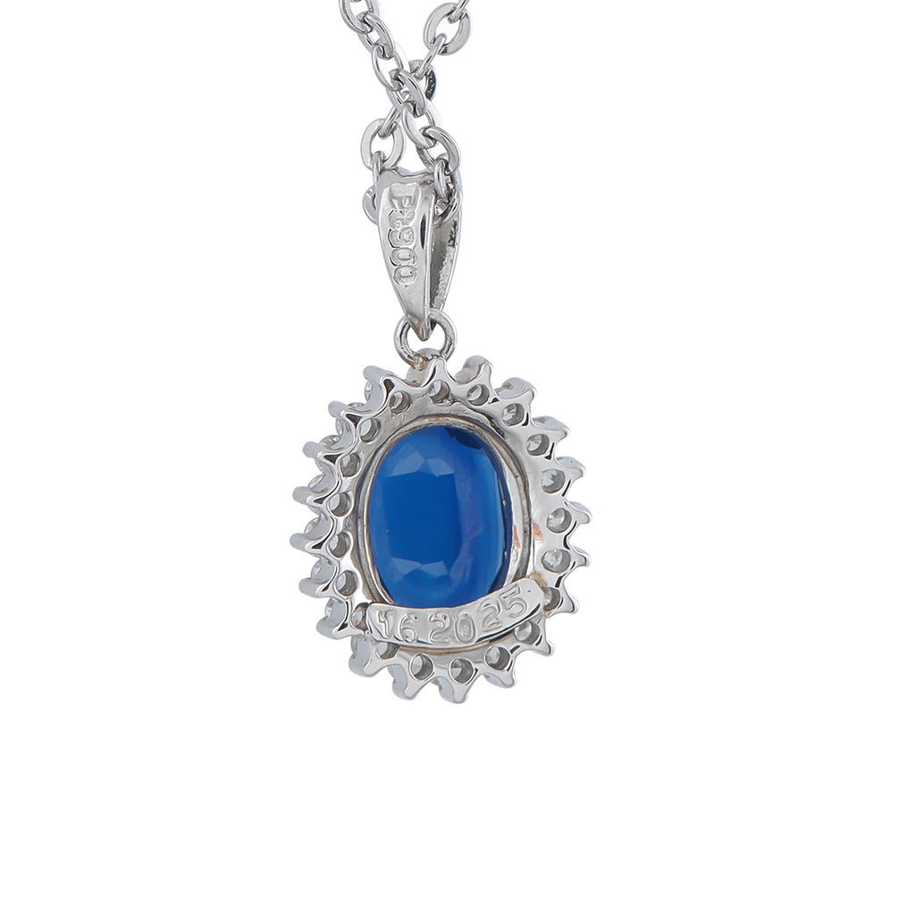 Platinum 0.25ct Diamond and Sapphire Pendant