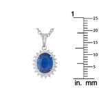 Platinum 0.25ct Diamond and Sapphire Pendant