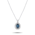 Platinum 0.39ct Diamond and Sapphire Pendant
