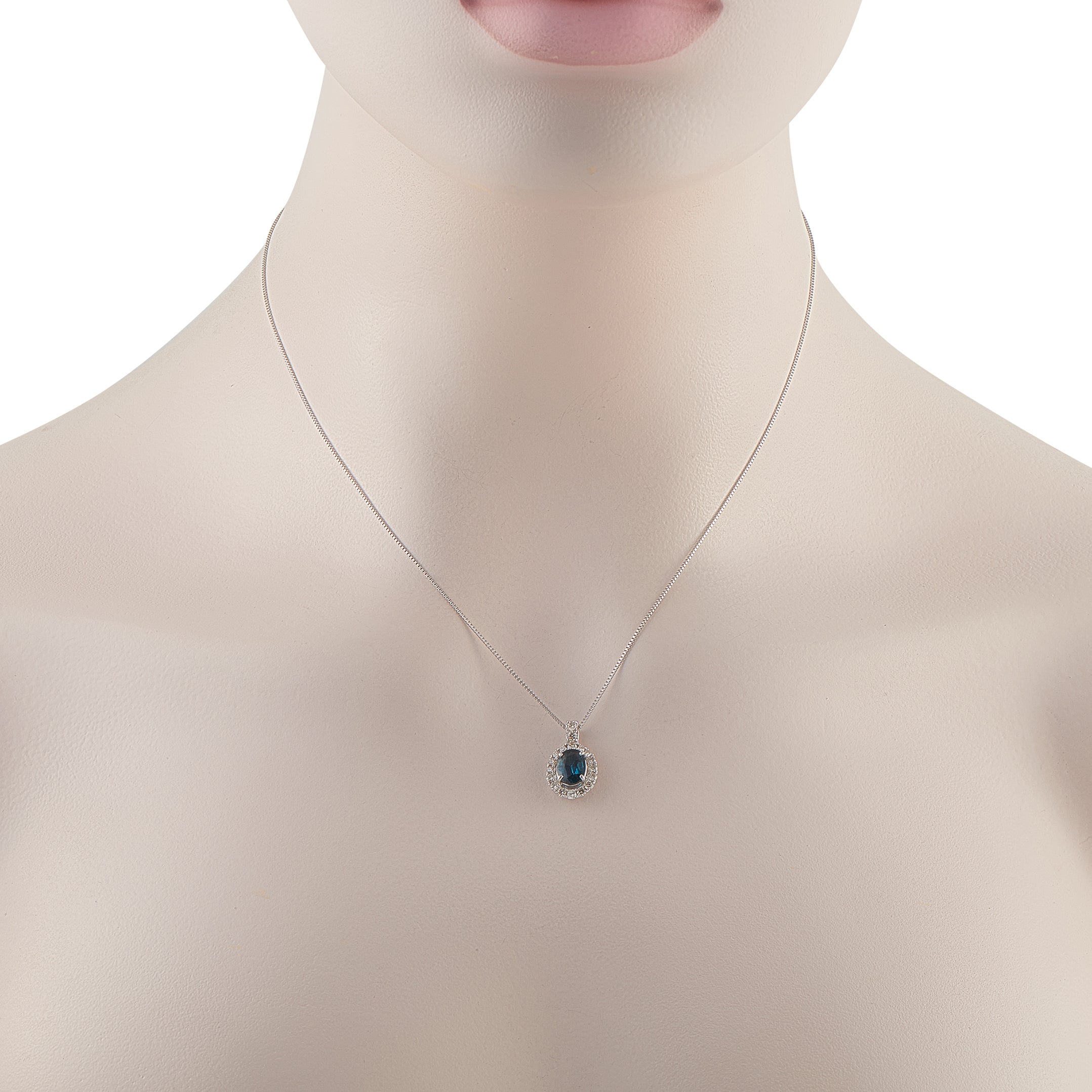 Platinum 0.39ct Diamond and Sapphire Pendant