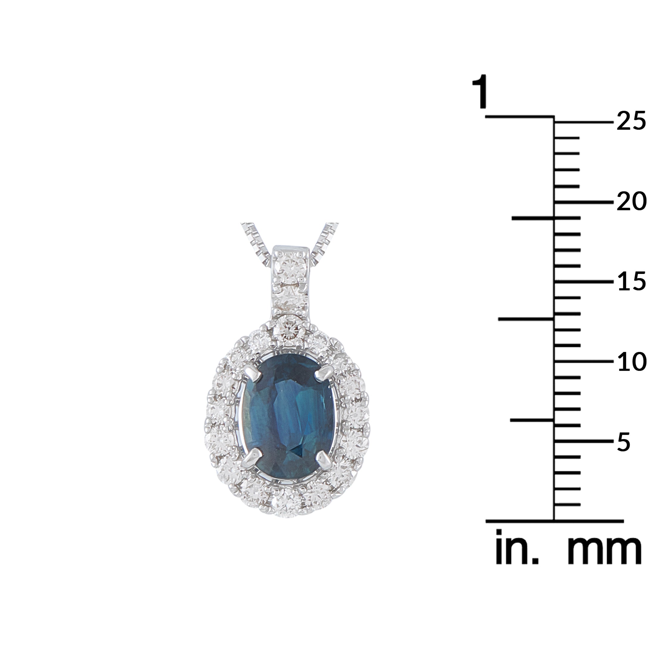 Platinum 0.39ct Diamond and Sapphire Pendant
