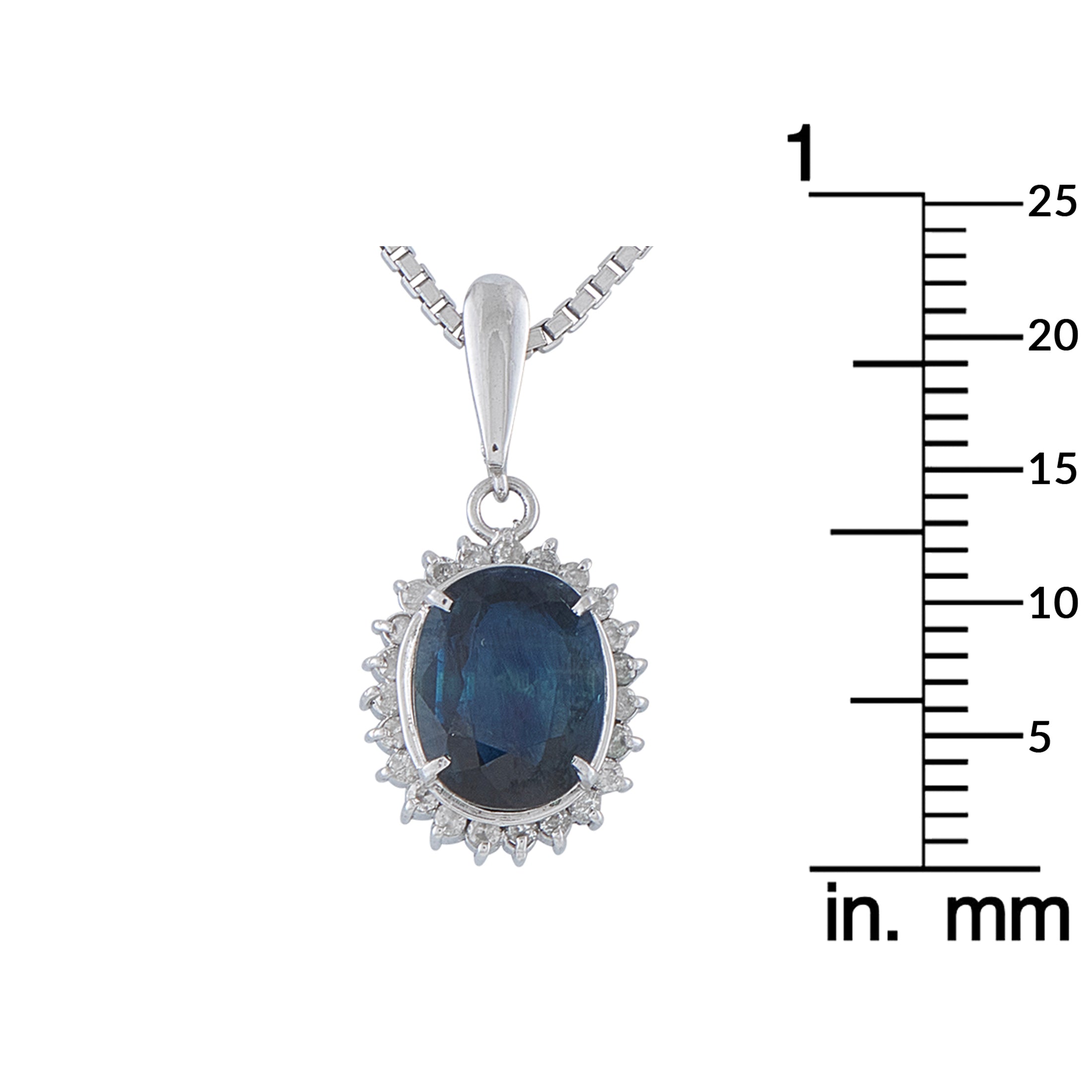 Platinum 0.17ct Diamond and Sapphire Pendant