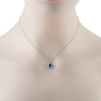 Platinum 0.27ct Diamond and Sapphire Pendant
