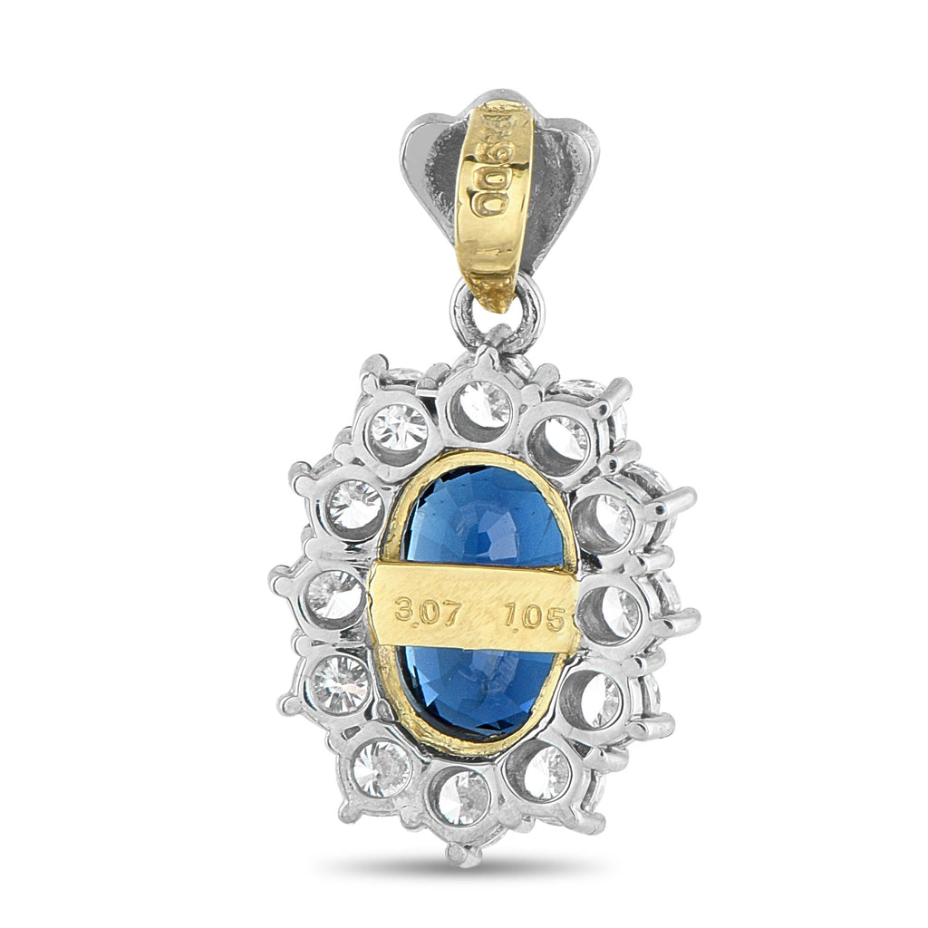 Exclusive Platinum 1.05ct Diamond and Sapphire Pendant MF03-082225