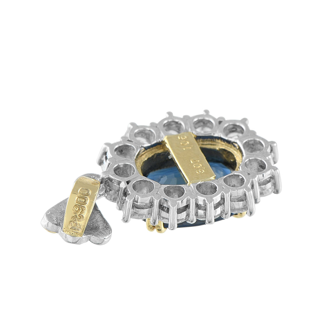 Exclusive Platinum 1.05ct Diamond and Sapphire Pendant MF03-082225