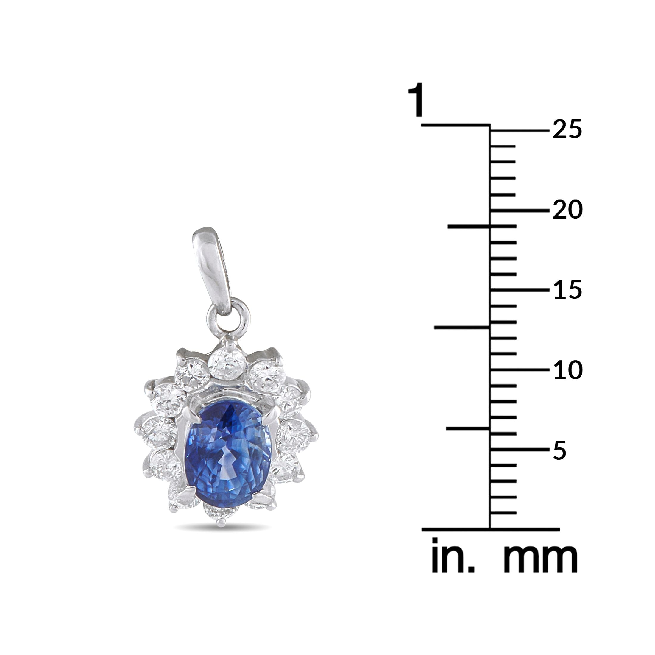 Exclusive Platinum 0.52ct Diamond and Sapphire Pendant MF60-101525