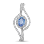 Exclusive  Platinum 0.92ct Diamond and Sapphire Pendant