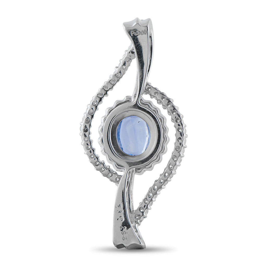 Platinum 0.92ct Diamond and Sapphire Pendant