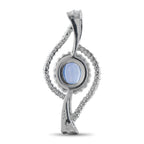 Platinum 0.92ct Diamond and Sapphire Pendant
