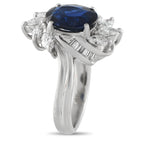 Exclusive Platinum 0.79ct Diamond and Sapphire Ring