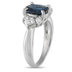 Exclusive Platinum 0.45ct Diamond and Sapphire Ring