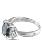 Exclusive Platinum 0.45ct Diamond and Sapphire Ring