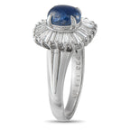 Exclusive Platinum 1.14ct Diamond and Sapphire Ballerina Ring
