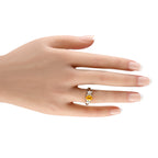 Platinum 0.30ct Diamond and Yellow Sapphire Ring