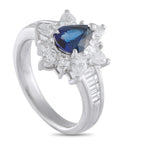 Platinum 0.98ct Diamond and Sapphire Ring