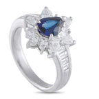 Exclusive Platinum 0.98ct Diamond and Sapphire Ring MF14-092525 – A 0