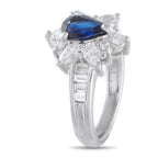 Exclusive Platinum 0.98ct Diamond and Sapphire Ring
