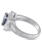 Platinum 0.98ct Diamond and Sapphire Ring