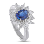 Exclusive Platinum 0.77ct Diamond and Sapphire Ring MF12-092525 – This luxury ring positively radiates light