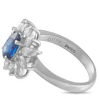 Exclusive Platinum 0.77ct Diamond and Sapphire Ring