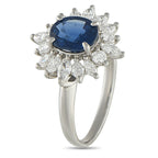 Exclusive Platinum 1.17ct Diamond and Sapphire Ring