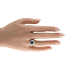 Exclusive Platinum 1.17ct Diamond and Sapphire Ring