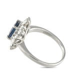 Exclusive Platinum 1.17ct Diamond and Sapphire Ring