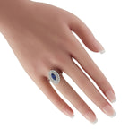 Exclusive Platinum 1.02ct Diamond and Sapphire Ring
