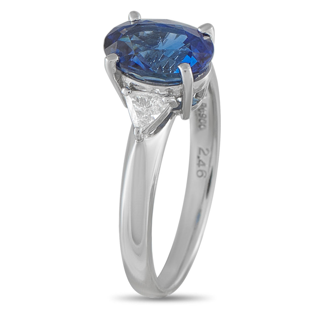 Exclusive Platinum 0.22ct Diamond and Sapphire Ring