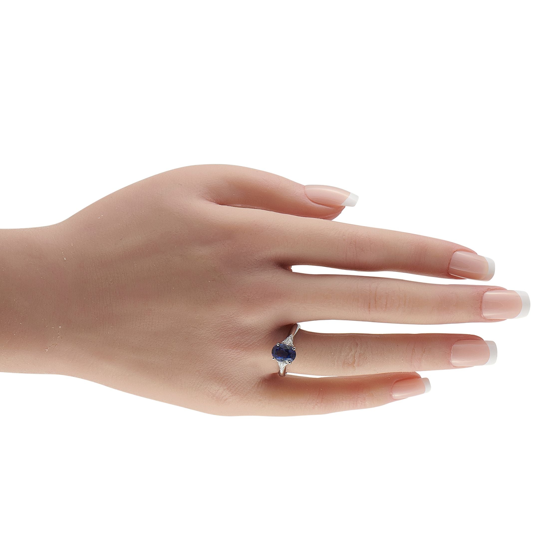 Exclusive Platinum 0.22ct Diamond and Sapphire Ring