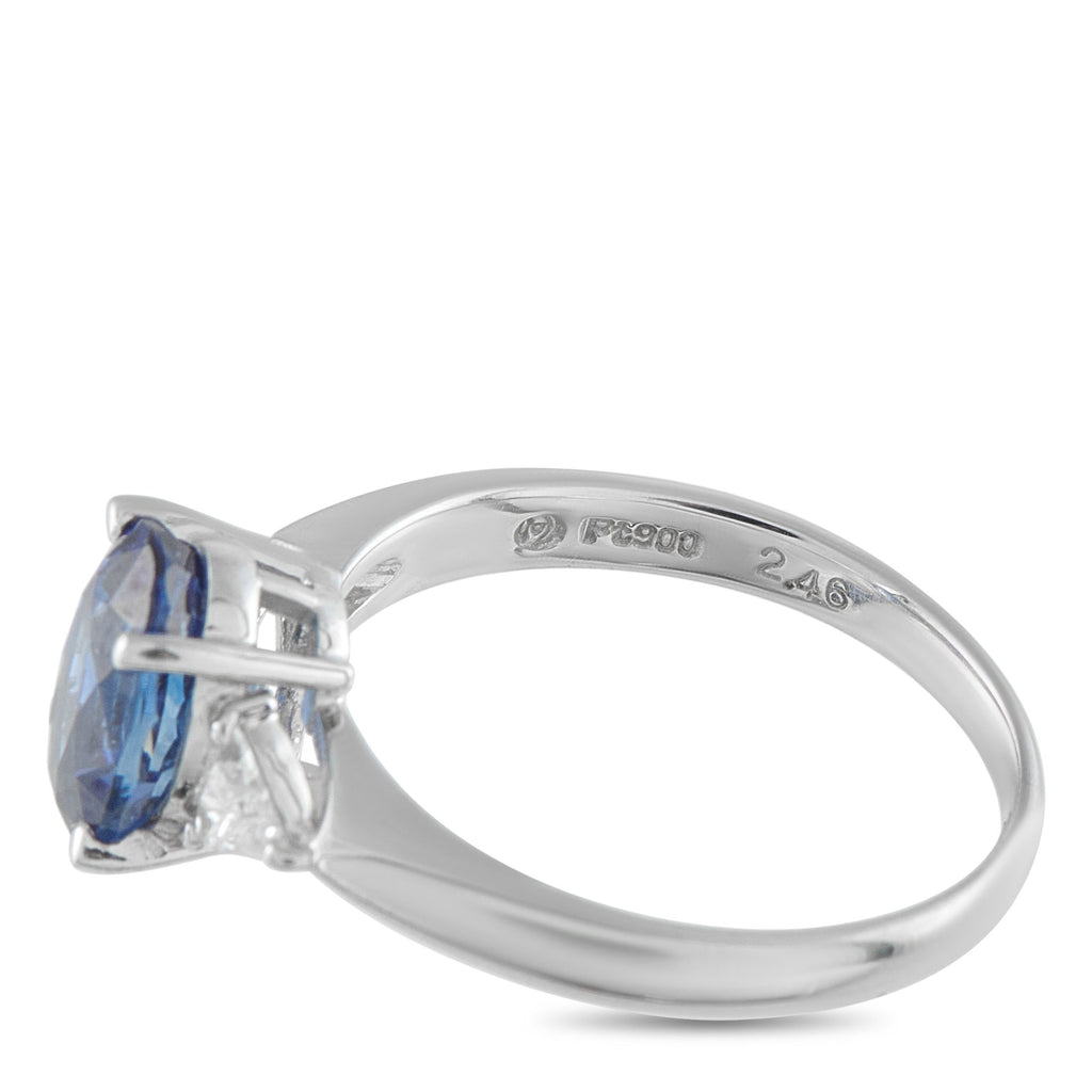 Exclusive Platinum 0.22ct Diamond and Sapphire Ring