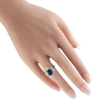 Platinum 1.37ct Diamond and Sapphire Ring
