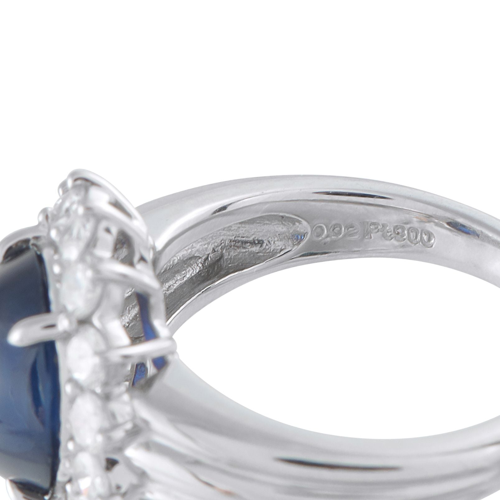 Platinum 0.92ct Diamond and Sapphire Ring