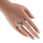 Platinum 0.80ct Diamond and Baby Blue Sapphire Ring