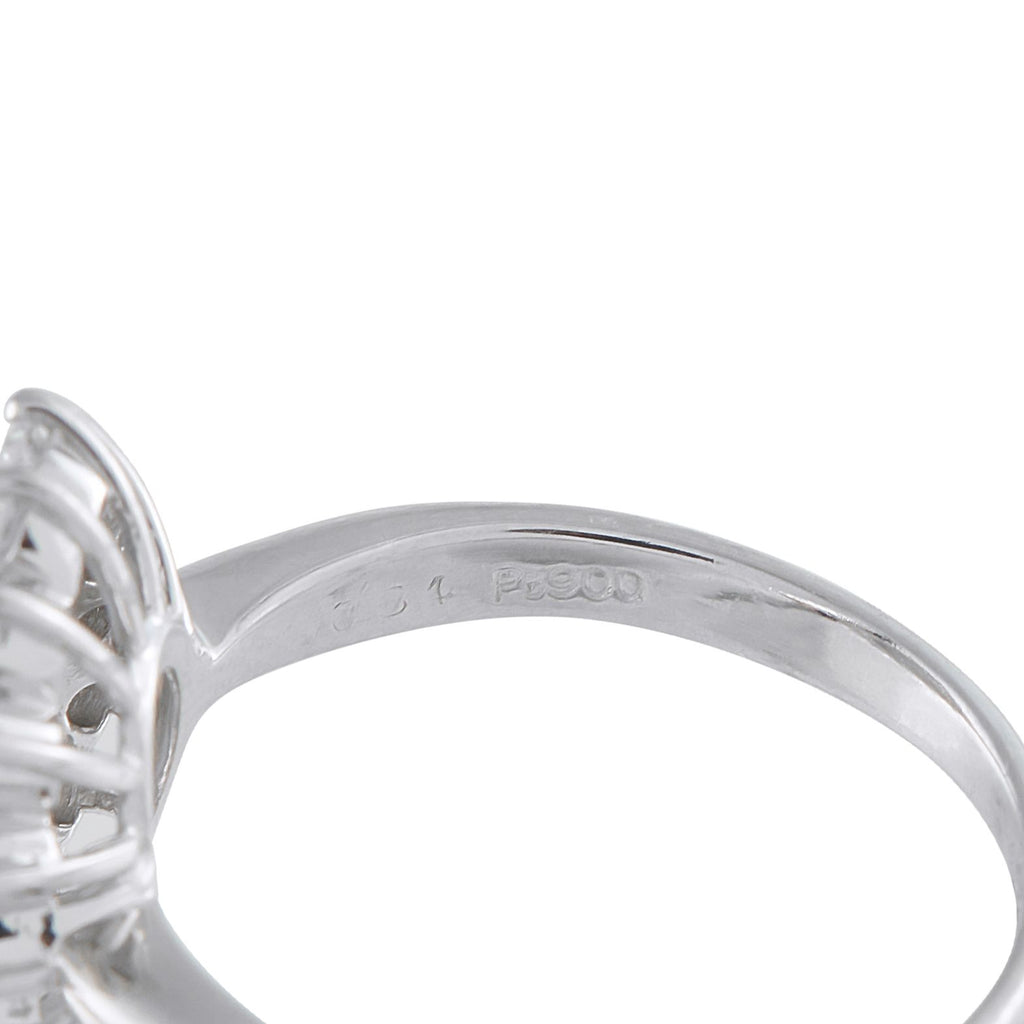 Exclusive Platinum 0.80ct Diamond and Baby Blue Sapphire Ring