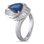 Exclusive Platinum 0.55ct Diamond and Sapphire Ring