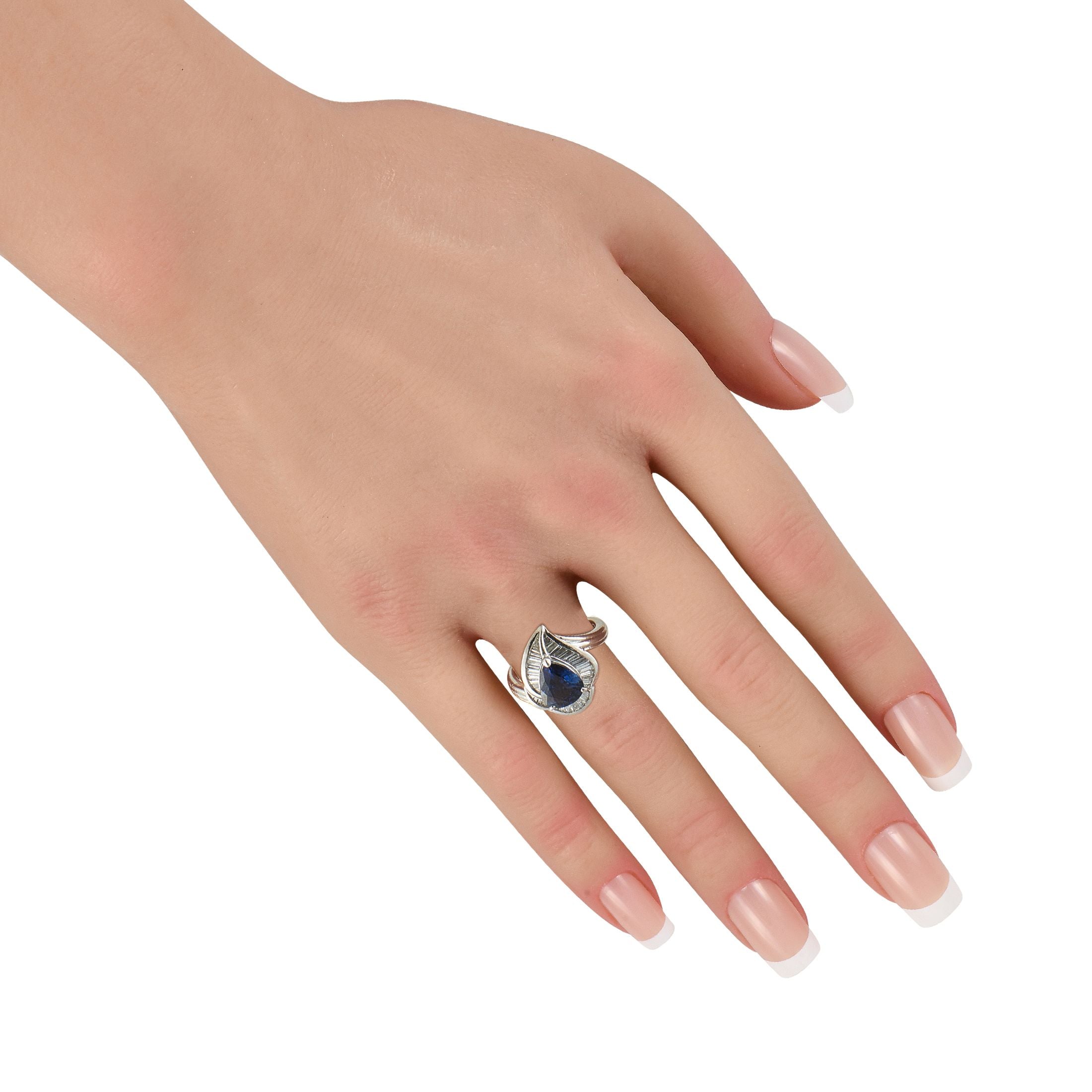 Exclusive Platinum 0.55ct Diamond and Sapphire Ring
