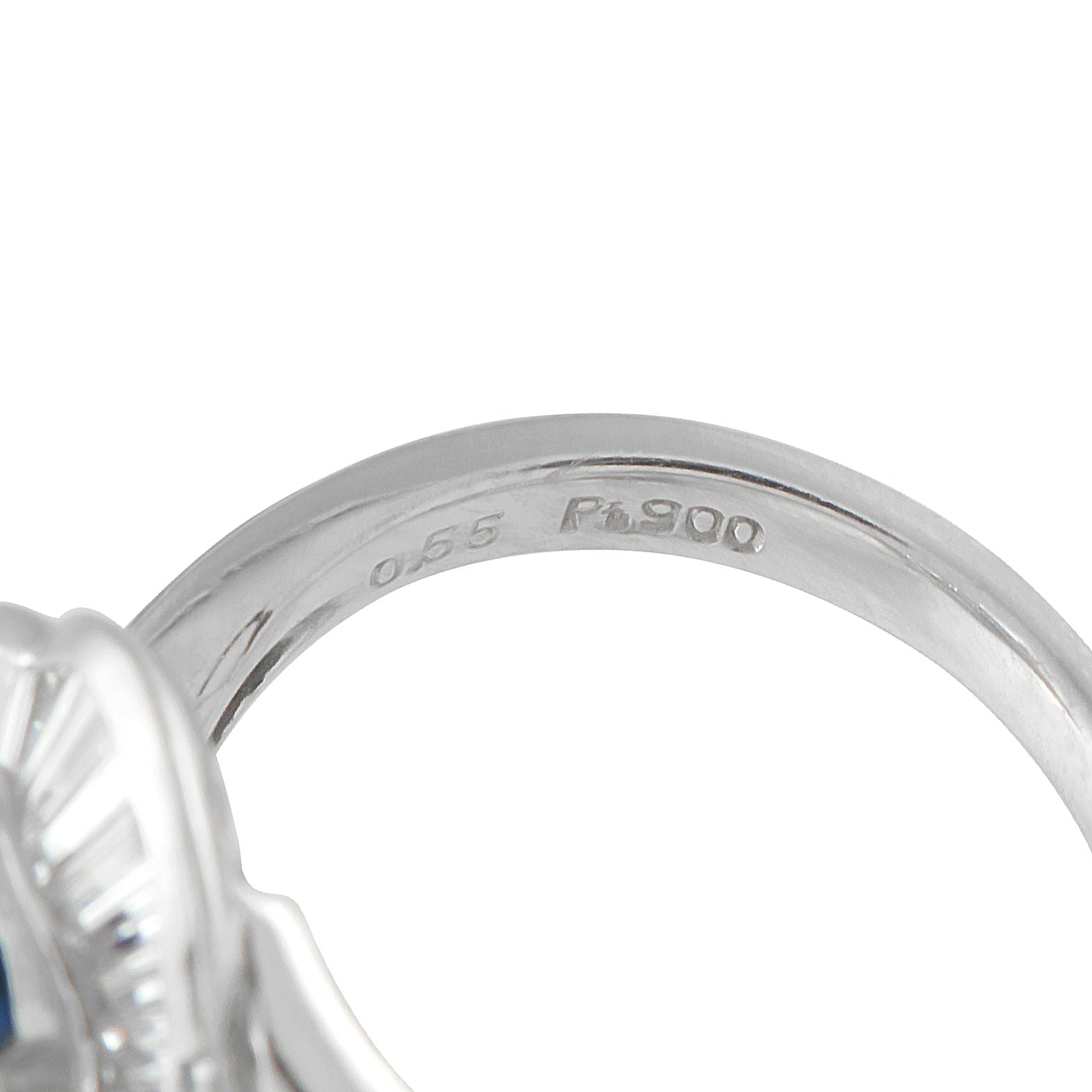 Exclusive Platinum 0.55ct Diamond and Sapphire Ring