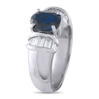 Platinum 0.46ct Diamond and Sapphire Ring