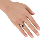 Platinum 0.46ct Diamond and Sapphire Ring