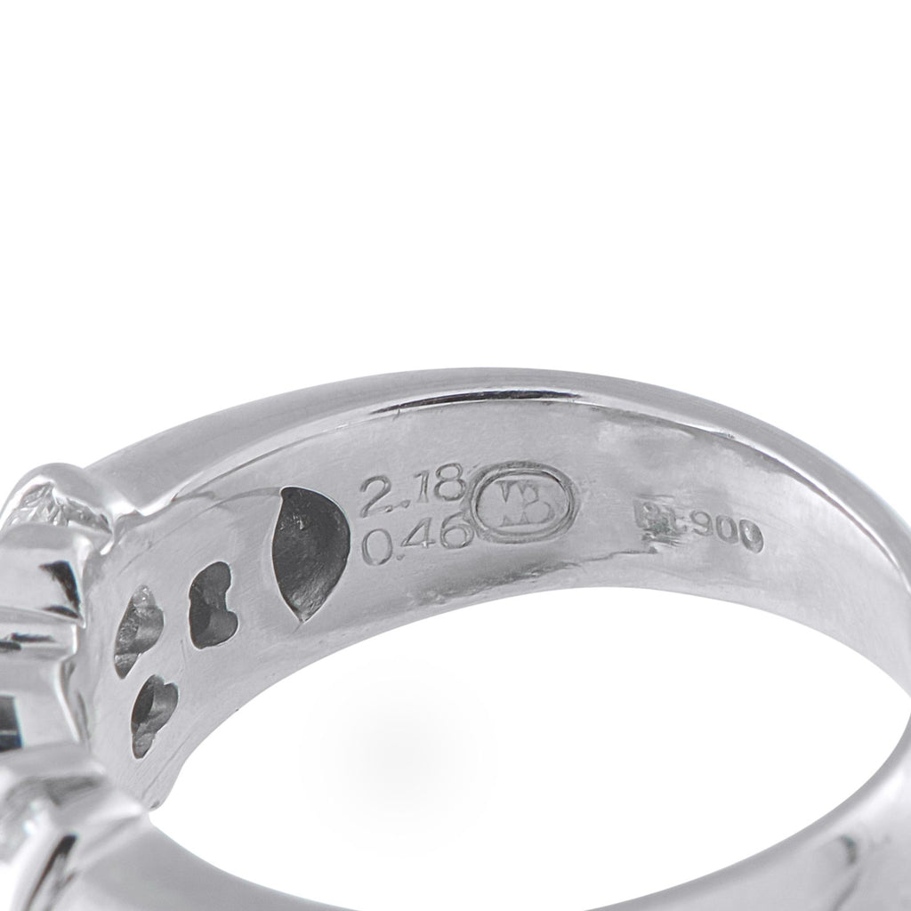 Platinum 0.46ct Diamond and Sapphire Ring